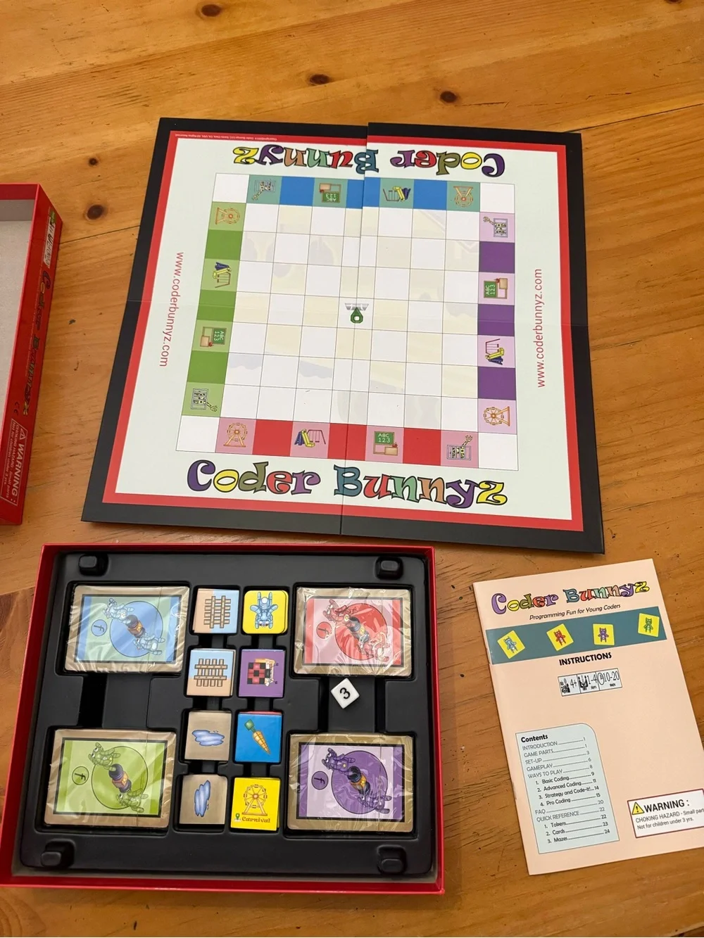 Coder Bunnyz STEM Coding Board Game Complete Open Box All Pieces Included Ages 4